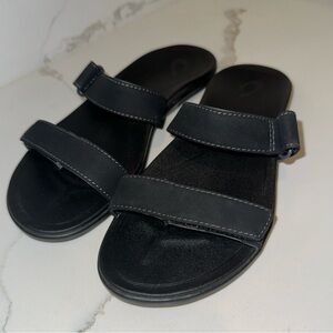 Olukai Kipuka Women’s Size 8 Comfort Slide Sandal Black Adjustable Strap